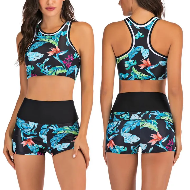 two piece bathing suits with shorts