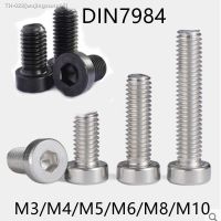 ❉❁□ 3-50PCS M3 m4 m5 m6 m8 m10 DIN7984 Stainless Steel and steel with black hexagon hex socket thin short low cap head screw