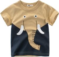 Short Kids for 1-7 Clothes Animals Tops Toddler Years Crewneck Baby T Sleeve Cartoon Shirts Tee Boys (Khaki, 2-3 Years)