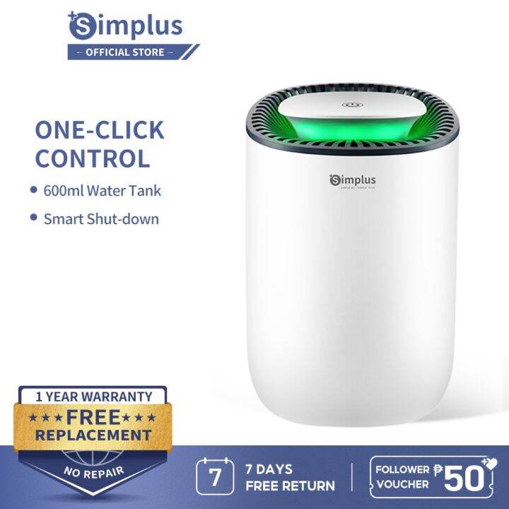 Dehumidifier Oneclick Dehumidification Capacity 600ml Tank Shutdown