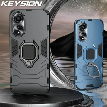 Cheap KEYSION Shockproof Armor Case for OPPO A58 A78 4G Soft Silicone+PC  Metal Ring Stand Phone Back Cover for OPPO A17 K A78 A58 4G