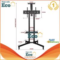 Eco Home Mobile TV Stand ขาตั้งทีวี ขนาด 32-65 สูง 200 cm .โชว์สินค้า เคลื่อนที่ได้ ปรับ ก้ม เงยได้ แบบมี 2 ถาด ก้ม-เงยได้ 15 องศา V-STAR TV Mobile Cart-1500