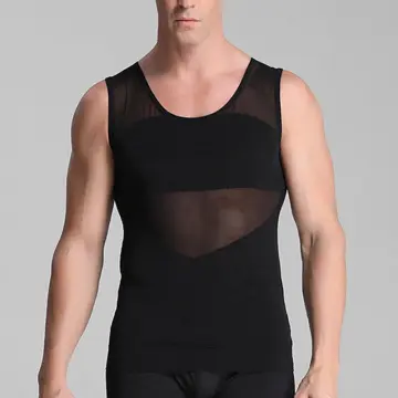 Men Gynecomastia Compression Shirt Body Shaper Chest Control Slim Vest Tank  Top