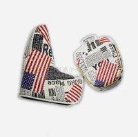 ♠ ฝาครอบพัตเตอร์ One Word Magnetic Suction Ball Head Cover American Flag Club ฝาครอบป้องกัน Golf Cap Cover อุปกรณ์เสริม