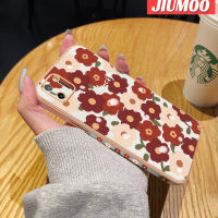 เคส JIUMOO สำหรับ Realme C11 2020แฟชั่นลายดอกไม้นำโชคใหม่กรอบพื้นผิวสี่เหลี่ยมแบบนิ่มซิลิกาเจลกันกระแทกเคสมือถือรวมทุกเลนส์กล้องถ่ายรูปฝาครอบป้องกัน