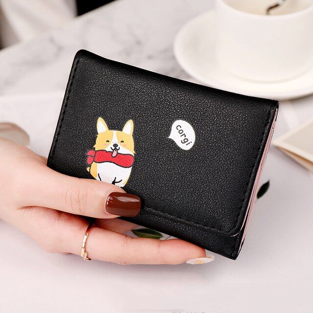 zzooi-japanese-cute-corgi-dog-printed-women-short-leather-wallet-cartoon-clutch-girl-small-purse-card-holder-money-bag