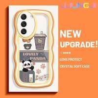 Jlingji เคสปลอกสำหรับ Samsung S22บวก S22พิเศษ5G,เคสโทรศัพท์ลายขอบซิลิโคนนุ่นนิ่มแบบดั้งเดิมลายคลื่นแพนด้าน่ารักเคสป้องกันกล้องเลนส์คลุมทั้งหมดเคสฝาหลังกรอบเคสนิ่ม