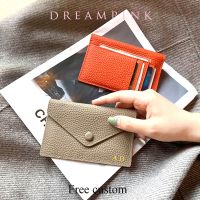 【CC】♧  Luxury Leather Card Holder Fashion Short Envelope Wallet Korean Japan Money Credit Purse