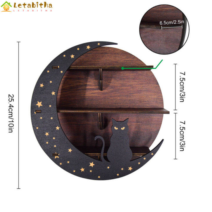 letabitha-ชั้นวางของในห้องน้ำไม้สไตล์โบโฮ-เชิงเทียนเครื่องประดับพร้อมของตกแต่งติดผนังอเนกประสงค์