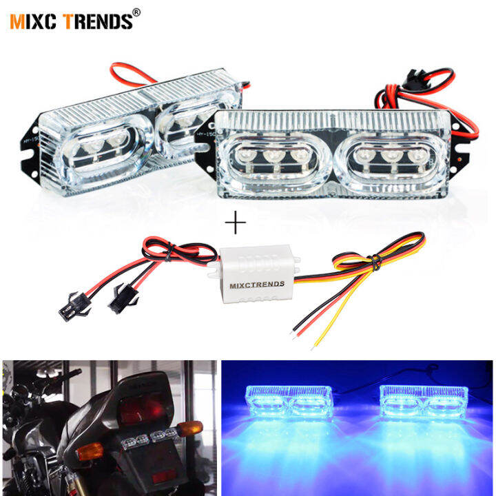 High Power 2x6 LED DRL Motorcycle Strobe Brake Emergency Light 12V 12W