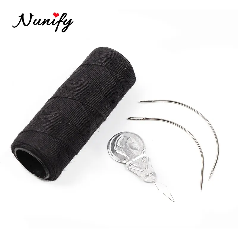 HOT JINEKXHSWGH 576] Nunify 4Pcs/Set Cotton Black Thread Sharp C-Curve Wig  Needle/Hair Needle/Weave Needle And Thread For Wig Styling Tools