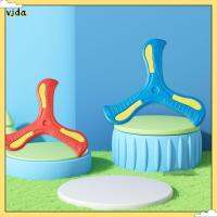 VJDA 3Pcs พลาสติกทำจากพลาสติก บูมเมอแรงสำหรับเด็ก อินเตอร์แอคทีฟ มี5สี สปินเนอร์สามใบ การศึกษาในช่วงต้น นุ่มนุ่มๆ จานบินสามใบ ของเล่นกลางแจ้งสำหรับเด็ก