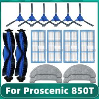 Proscenic 850T แปรงชิ้นส่วนเครื่องดูดฝุ่นหุ่นยนต์ลูกกลิ้งด้านข้างหลักตัวกรอง Hepa ไม้ถูพื้นสำหรับเปลี่ยนเศษผ้าชุดอะไหล่อุปกรณ์เสริม