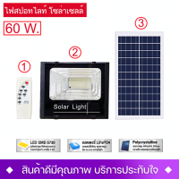 หลอดไฟสปอทไลท์ 60W SKU PJ-60 ไฟแผงโซลาร์เซลล์ ไฟแบตเตอรี่พลังงานแสงอาทิตย์ ไฟถนนแบตเตอรี่พลังงานแสงอาทิตย์ สปอตไลท์กัน