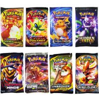 Random 90 Packs Anime Pokemon Cards GX Tag Vmax Mega English Silver Temp Evolution Game Card Collection For Children Gift