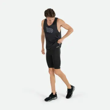 PRESSIO, Men'S Power Run Compression Shorts, Black