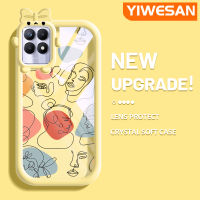 YIWESAN เคสสำหรับ Realme 8i Realme Narzo 50,เคสแฟชั่นแบรนด์ที่สวยงามลวดลายศิลปะลวดลายสุดสร้างสรรค์ขอบนุ่มโปร่งใสเคสกันกระแทกเคสซิลิโคนเนื้อนิ่มทนทานต่อการตกหล่น