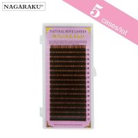 NAGARAKU 5 cases/lot Brown Color Individual Eyelash Mink Lashes Brown Maquiagem Cilios Eyelash Extension Maquillaje Makeup Cables Converters