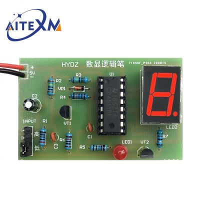 【YF】 LED PCB Digital Display Logic Pen Electronic Kit High and Low Level Test Circuit Soldering Practice Board Arduino