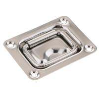 2x Flush Lift / Hatch Pull Long Handle 76 X 57mm Polished Stainless Steel