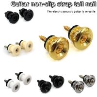 2PCS/SET Guitar Strap Locks End Pins Tail Nail Lock Button Pegs Screw Flat Head for Acoustic Classical Electric Guitar Bass Ukul Guitar Bass Accessori