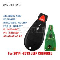 ชิป4a Gq4-53t 433Mhz 7961M Fobik รีโมทกุญแจสำหรับ Jeep Cherokee P/n 68105081 Ac Ad Af Ag