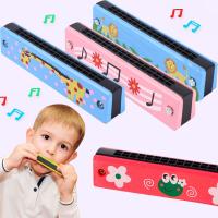 16 Hole Wooden Chromatic Harmonica Children Harp Children Kids Cartoon Mini Musical Wind Instrument C Tone Blues Harmonika Toys