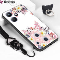 Jizetin สำหรับ Infinix เคส30i ร้อน30นิ้วร้อนแรงเคสเคสยางกันกระแทก TPU 30นิ้วลายหญิงสาวดอกไม้สีน้ำเคสนิ่มเคสครอบโทรศัพท์ซิลิโคนดอกเหมยขอบนิ่ม (แหวนใส่นิ้ว + เชือกเส้นเล็ก)