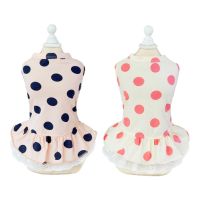 Dog Pet Dress T-Shirt Polka Dots Cotton 100% Cat Puppy Pajamas  for Dogs Cats Small Medium 5 Sizes Dresses