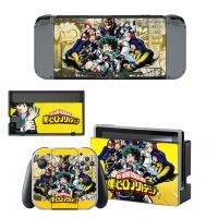 (MQ สไตล์ใหม่) สกินสติ๊กเกอร์ป้องกันหน้าจอของ My Hero Academia สำหรับ Nintendo Switch NS คอนโซลขาตั้งแท่นชาร์จผู้ถือกรณีควบคุมความสุขและ Cov