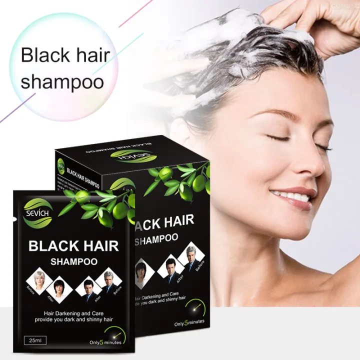 SEVICH 250ml Hair Color Dye Herbal Essence Black Hair Dye Shampoo