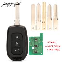 jingyuqin 3NTN Car Remote Key 433MHz 4A PCF7961M for Renault Symbol Logan Sandero Dacia Lodgy Dokker Duster VAC102 HU136te