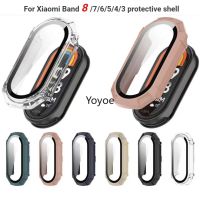 สำหรับ Mi Band 8 7 6 5 4 3 NFC อุปกรณ์เปลี่ยนเคสห่อหุ้ม NFC Miband 8กรอบ + กระจกสำหรับ Xiaomi Mi แบนด์7 4 5 3ฝาครอบป้องกัน