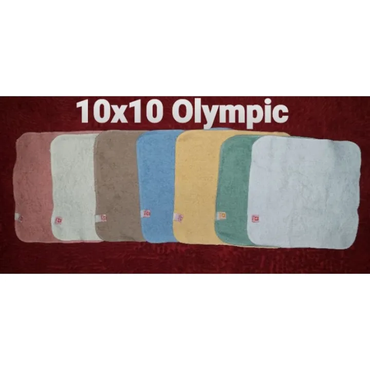OLYMPIC FACE TOWEL 10X10 AND 12X12 LOOKS LIKE BENCH BATH TOWEL 100