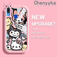 เคส Chenyyyka สำหรับ VIVO Y91 Y91i Y95การ์ตูนน่ารัก Kuromi เคสโทรศัพท์โปร่งใสกันกระแทกหลากสีปลอกซิลิโคนนุ่มที่สร้างสรรค์น่ารักมอนสเตอร์น้อยเลนส์กล้องถ่ายรูปเคสป้องกัน