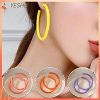 YESHE 1 pair กลมกลมๆ ต่างหูแบบวงกลม เครื่องประดับอัญมณีอัญมณี อะคริลิค เครื่องประดับหูหู ของใหม่ วงกลมวงกลม ต่างหูอะคริลิค ของขวัญสำหรับเด็ก