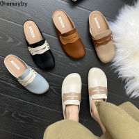 New Summer Mule Shoes 2022 Women Slippers Womens Fashion Soft Sole Single Leather Slides Female Sandalias