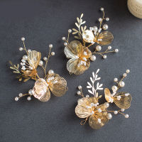 Bridal Tiara Fairy Gold Flower Head Flower Earring Knot Wedding Dinner Dress Hair Accessories Wedding Accessories