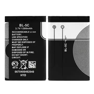 BL-5C 3.7V 1020mAh Rechargeable Battery Suitable for Household Radio with  Current Protection 2 Pieces (Black)
