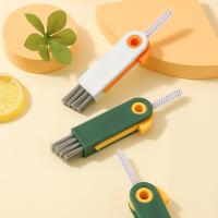 Three In One Thermos Cup Cover Baby Bottle Brush Multifunctional Groove Gap Cleaning Brush Foldable Cleaning Tools