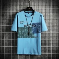 [COD] tide summer short-sleeved T-shirt letter printing round neck top breathable casual daily mens thin section t