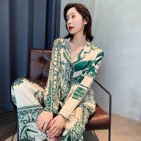 Womens Long Pants Womens 2 Pieces Set Dollar Print Loose Casual Style Elegant Pajamas Sets Luxury Fashion Vintage Nightwear