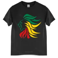 Cotton Tshirt Men Crew Neck Men T Rasta Lion Rastafari Jamaica Judah Bigger Size Homme Black Tshirt