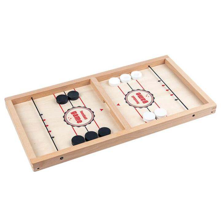 Wooden Hockey Game Puck Game Interactive Gomoku Hockey Games Portable