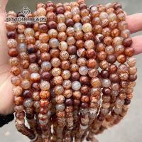 Dyed Color Coffee Fire Crack Agate Colorful Round Loose Spacer Beads For Jewelry Making celet Necklace Accessory 15" Strand