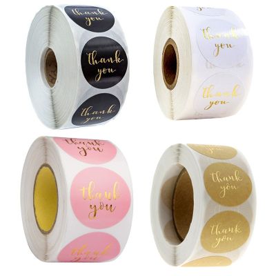 【CW】☂  500pcs/roll 2.5cm Stickers Thank You Label Wedding Birthday Favors Decoration Baking Boxes Tag