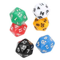 Hot Selling 12Pcs Dice Set 6 Colors 20 Sided Plastic Teaching Dice Set For Board Games