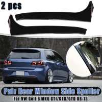 Car Rear Window Side Spoiler Wing Canard Splitter For VW Golf 6 MK6 GTIGTRGTD 2008 2009 2010 2011 2012 2013 Pair Black Spoiler