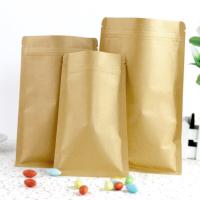 100pcs Kraft Paper Doypack Zip Lock Pouch with Aluminum Foil Food Tea Snack Coffee Storage Resealable Ziplock/zipper Bag Food Storage Dispensers