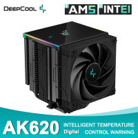 AK620หม้อน้ำจอแสดงผลดิจิตอล Deepcool 6ตัวพัดลมระบายความร้อน CPU 120มม. PWM พัดลมทำความเย็นฮีทซิงค์ระบายความร้อนด้วยอากาศ Intel LGA1700 1200 115X AM5 AM4